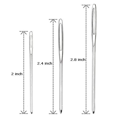 ZIBUYU Crochet Needles Set Large Eye Blunt Needle Crochet Kit Stainless Steel Sewing Needles Knitting Needles for DIY Crochets 3 Sizes Yarn Knitting with Transparent Bottle - 9 Pcs ZIBUYU Crochet Needles Set Large Eye Blunt Needle Crochet Kit Stainless Steel Sewing Needles Knitting Needles for DIY Crochets 3 Sizes Yarn Knitting with Transparent Bottle - 9 Pcs